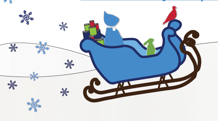 pets on a sleigh
