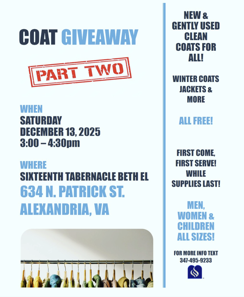 Flyer for Coat Giveaway Part 2 Sixteenth Tabernacle Beth El