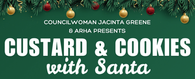 custard and cookies with santa