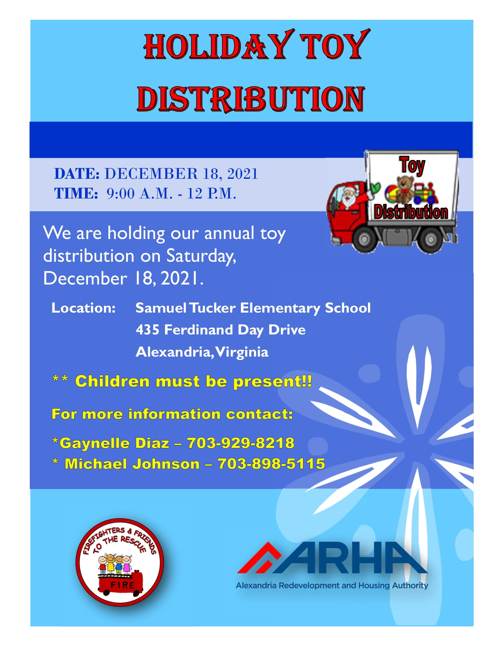firefighter and friends toy drive