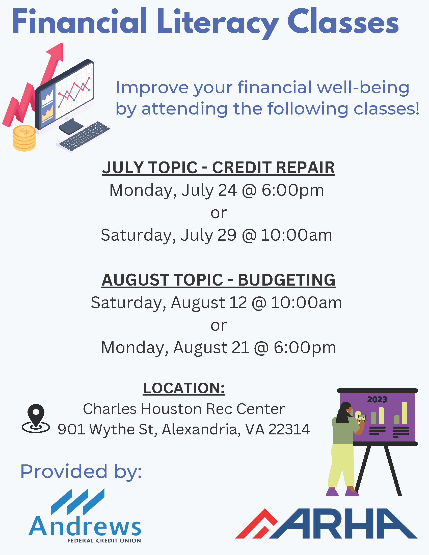 flyer for financial literacy classes