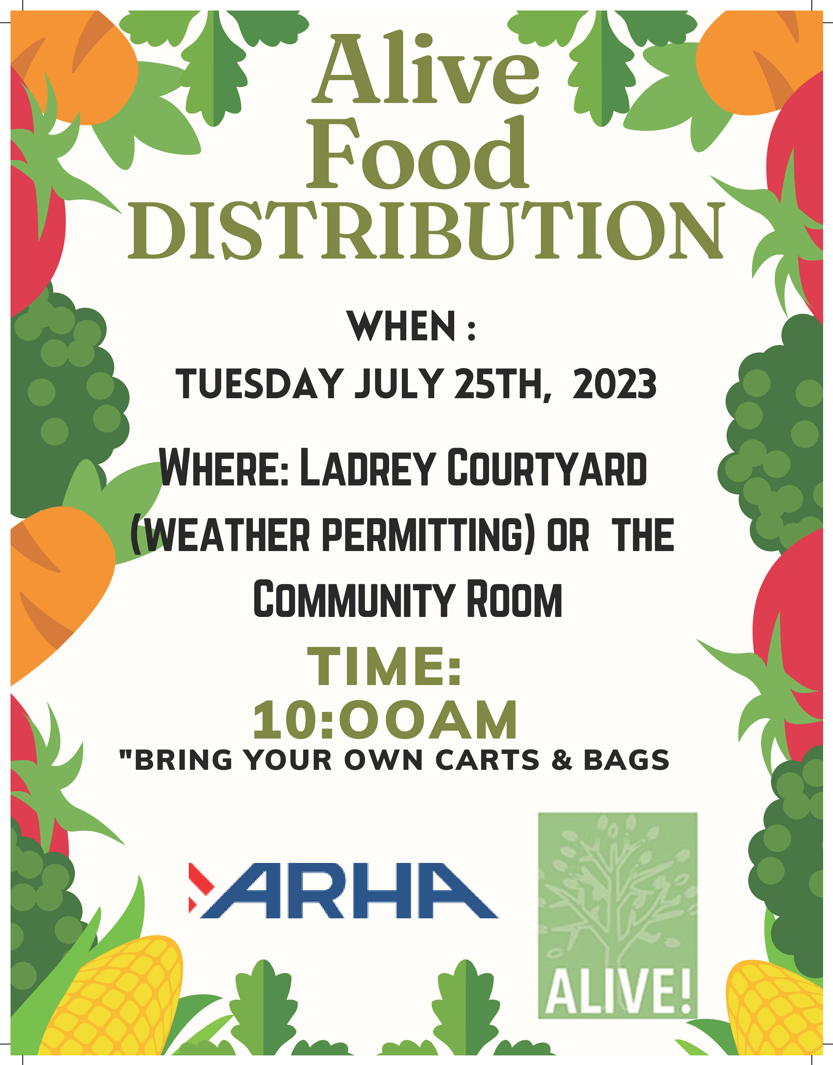 flyer for food drive on july 25