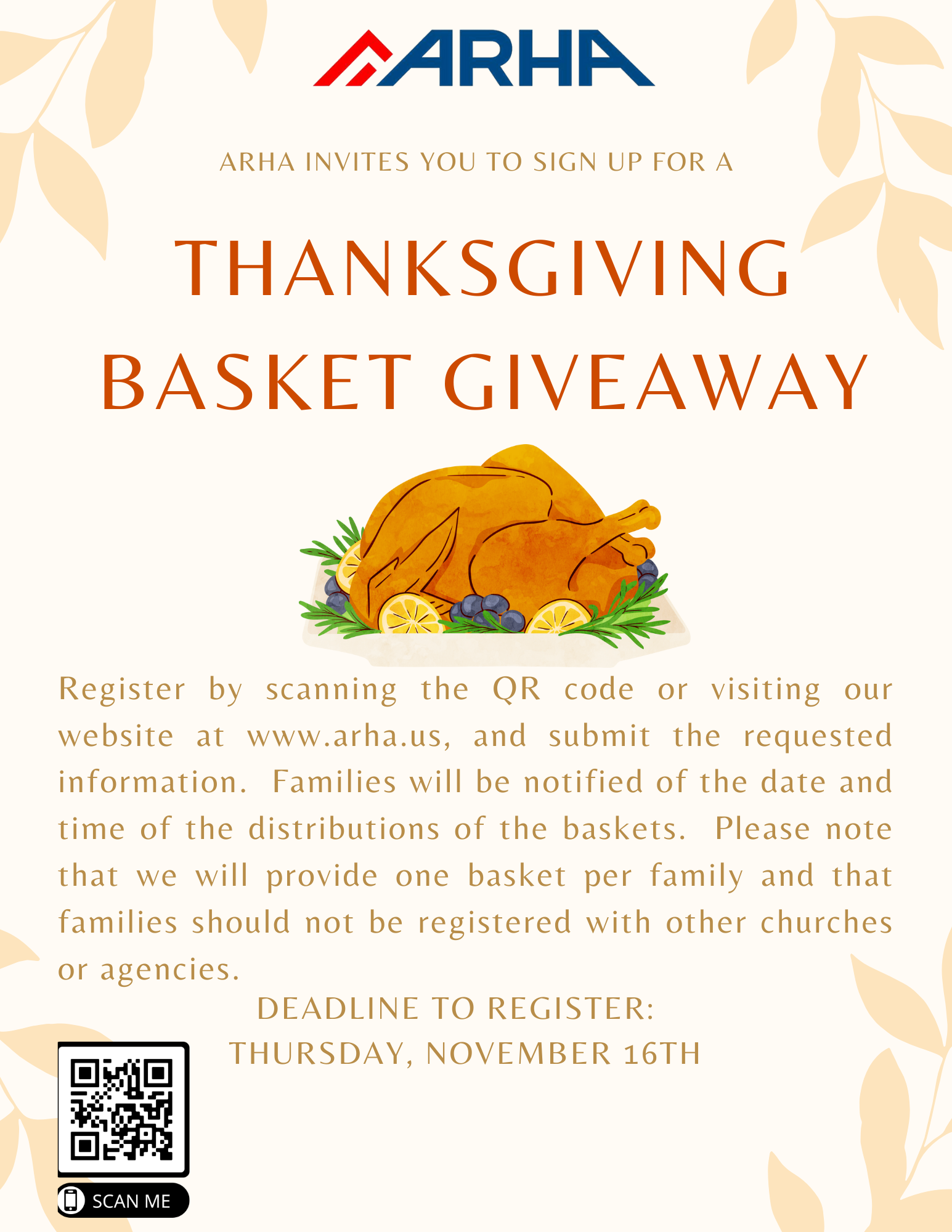 Thanksgiving basket flyer