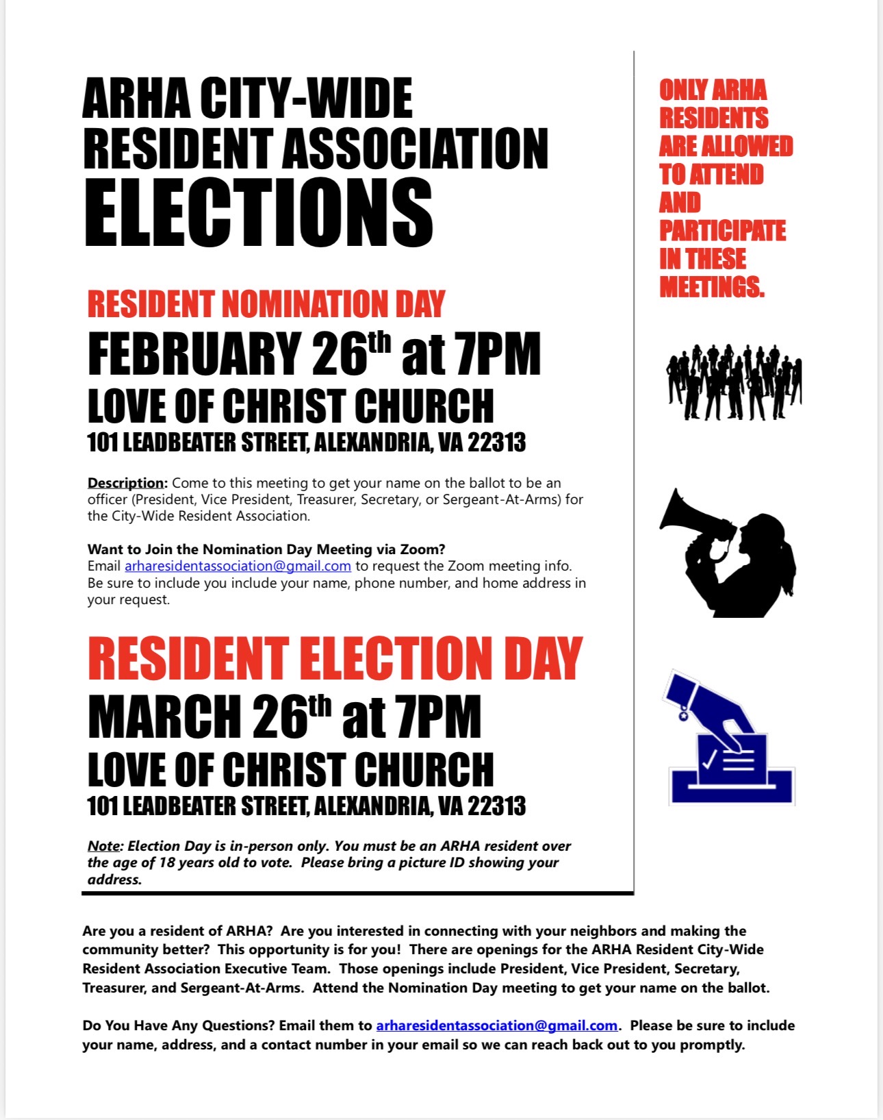 Resident Association Flyer