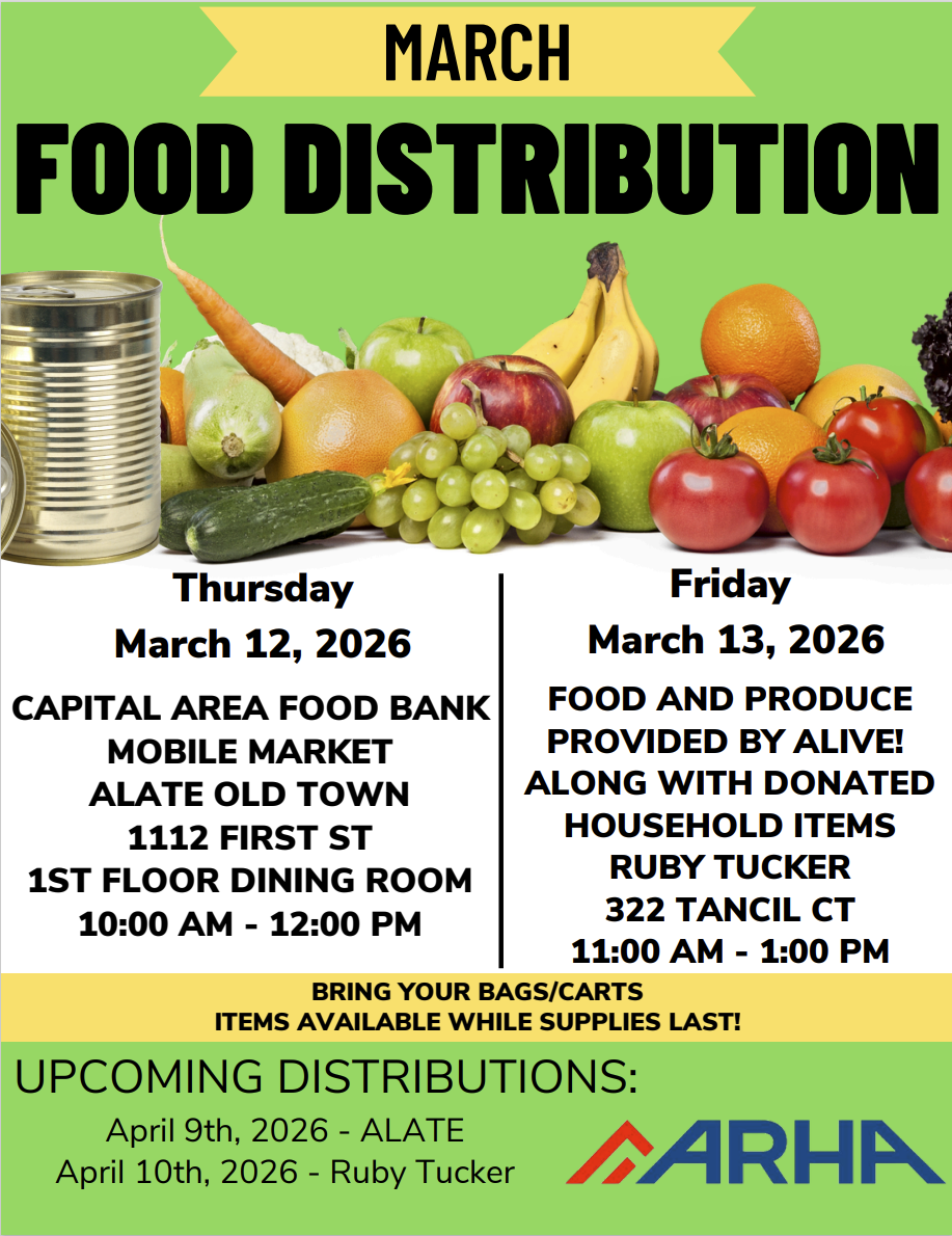 Flyer for Free Food Distributions